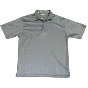 HL Sport Polo Shirt Bamboo Charcoal Performance Houndstooth Check Mens Large